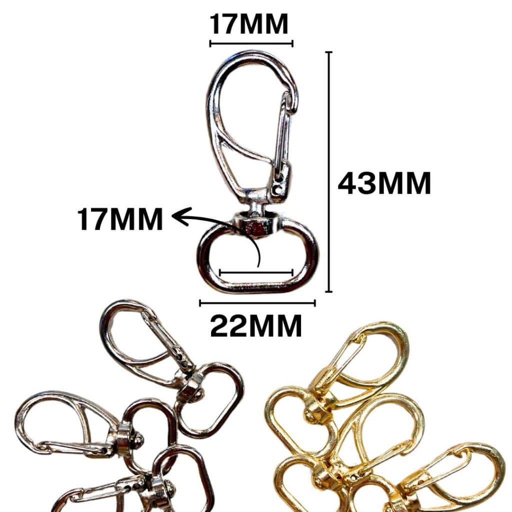 Fecho Mosquetão 43mm – Kit com 10, 20, 30, 40 ou 50 Unidades!