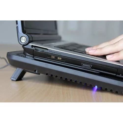 Base Cooler Notebook Suporte Ventilação Ultra Silenciosa Cor Preto Cor do LED Azul