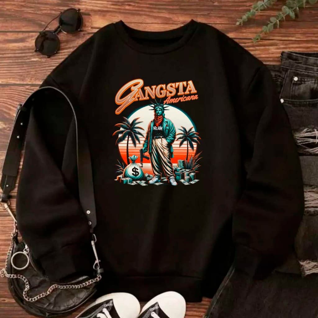 Blusa Careca Unissex Moletom Suéter Gangster Estátua Liberdade