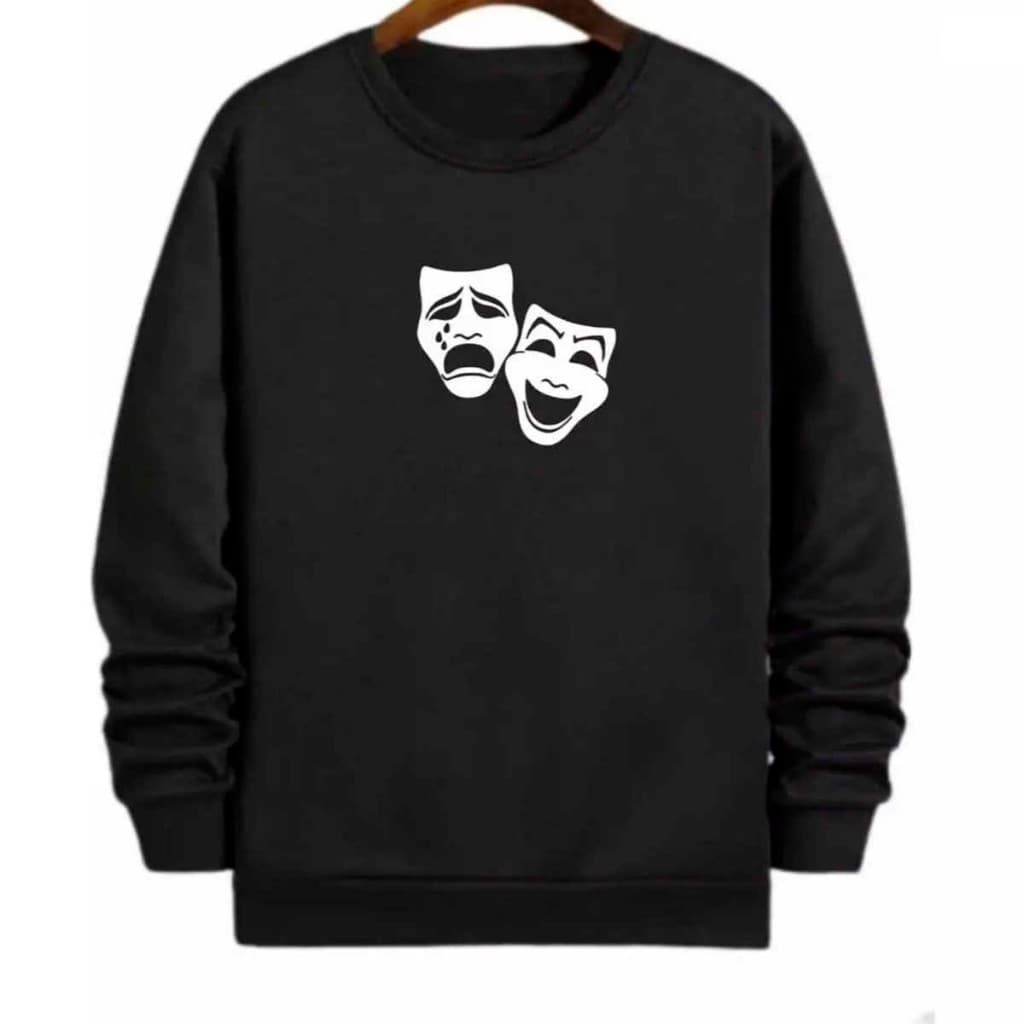 Moletom Blusa De Frio Modelo Careca Personalizado Chora Agora Ri Depois Duas Faces Rosto Feliz Chorando