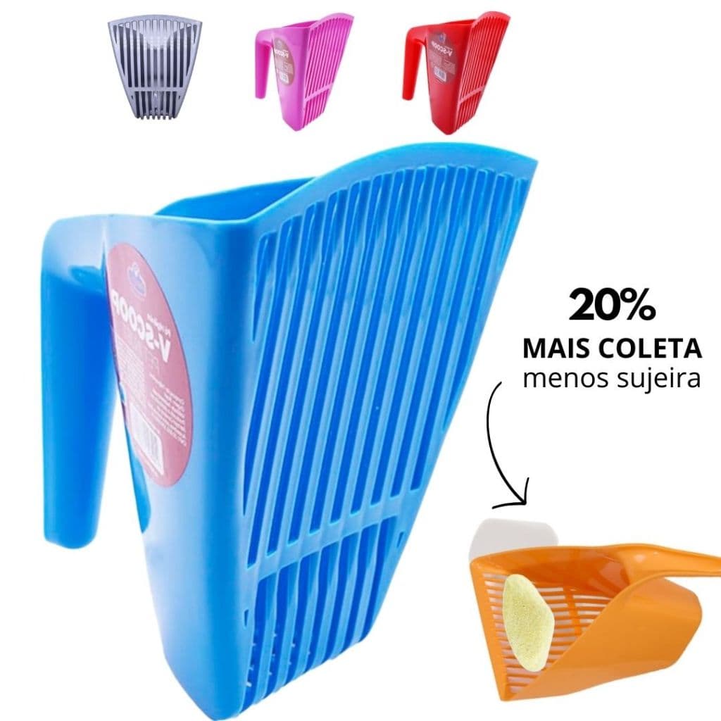 Pá Pazinha Higiênica Coletora Para Areia Granulado de Madeira Gatos – Grande, Resistente  Max Furba