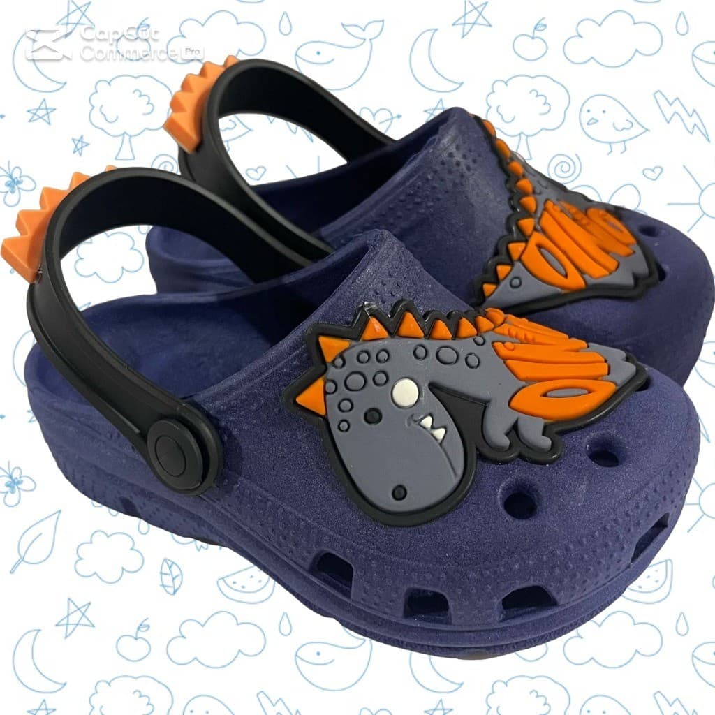 Sandália Infantil Menino Babuche Crock Dinossauro Dino Leve, Macio e Confortavel