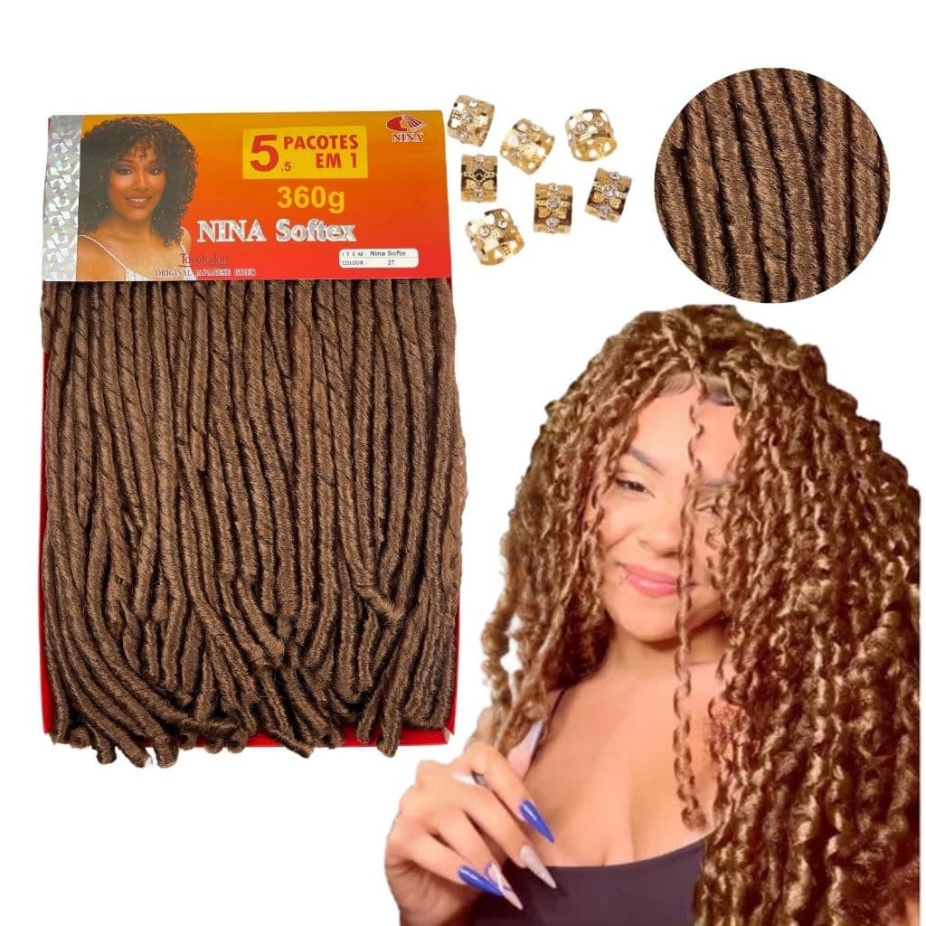 Cabelo Nina Softex Pacotão Faz uma Cabeça 5x1 original 360g crochet braids