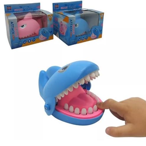 Tubarão Brinquedo Jogo Desafio Croc Croc Morde Dedos Crocodilo Jacaré Educativo Sensorial