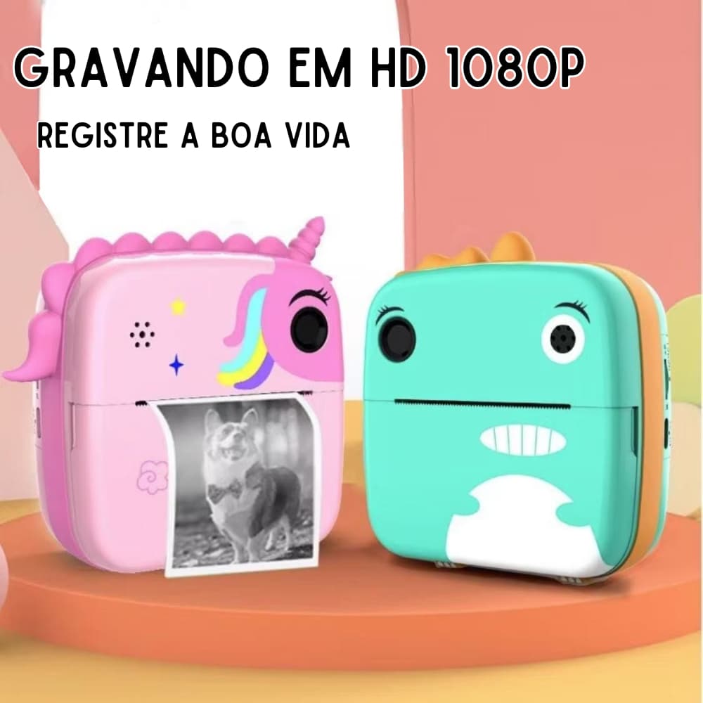 Câmera De Impressão Instantânea Para Crianças Vídeo Fotografia Digital