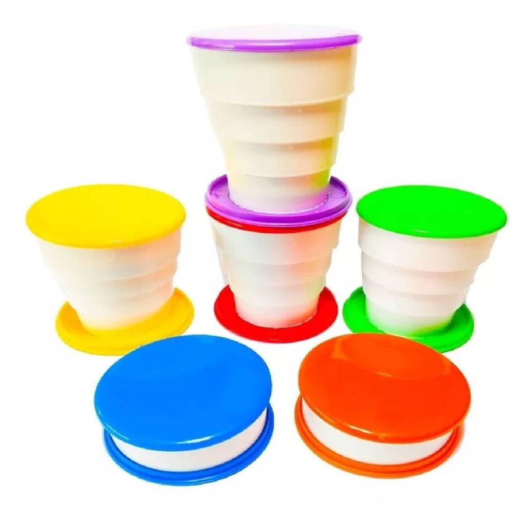 10 Unidades Copo Retrátil Infantil Plástico Kit Festa Lembrancinha Copinho Escolar Passeio Férias