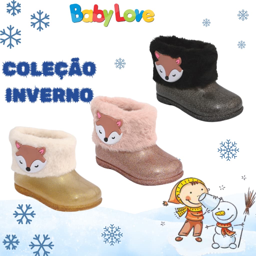 Bota Galocha Infantil Feminina Menina Botinha Lançamento Rapozinha