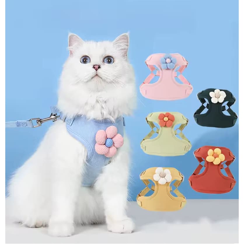 Coleira Peitoral Colete Com Guia Para Cachorro, Gatos, Cães Pequenos com guia para pet colete confortável