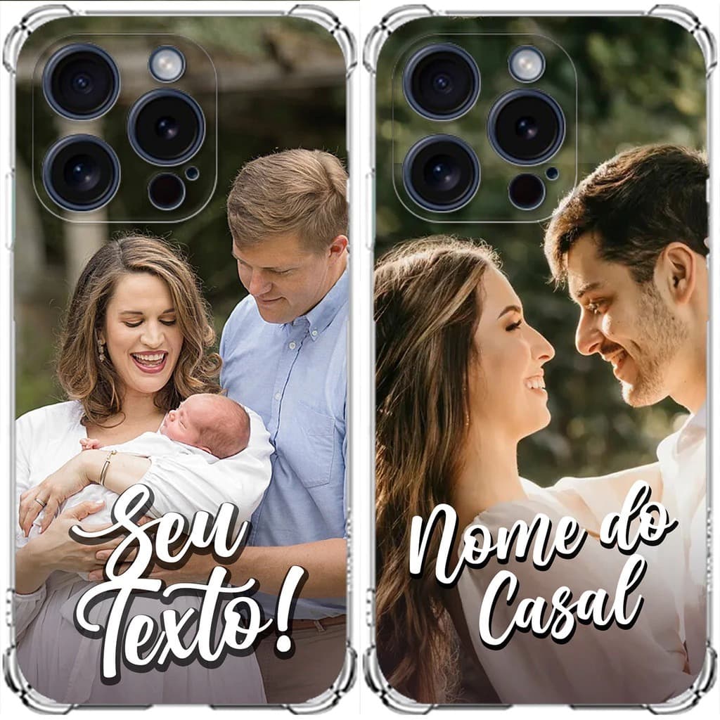Kit Capinha Capa Case Personalizada com Foto Frase Desenho e Arte para Todos os Modelos de Celular