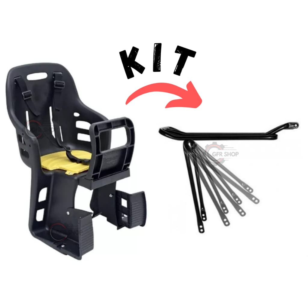 Cadeirinha Infantil Bicicleta Traseira + Bagageiro Tubão MTB Aro 24 26 Até 25Kg Criança