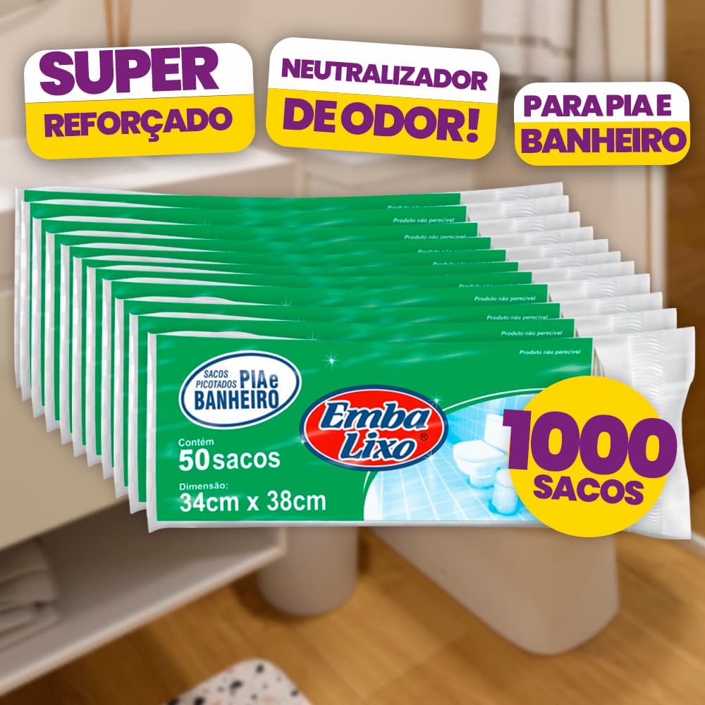 1000 Sacos De Lixo Embalixo Para Pia E Banheiro Neutralizador De Odores  Necessário Para O Dia A Dia