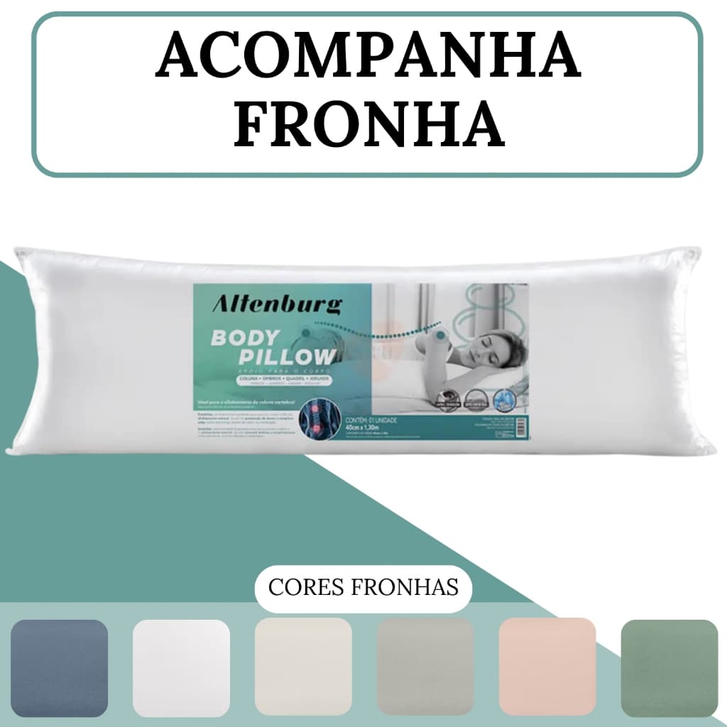 Kit Travesseiro de Corpo e Fronha Xuxão Body Pillow Altenburg Travesseiro de Corpo Altenburg