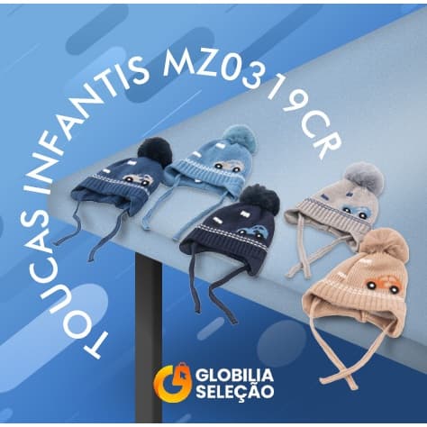 Gorro Touca Longo Infantil Menino Menina Tricotado Quente Fashion Para 3 a 10 anos MZ0319CR