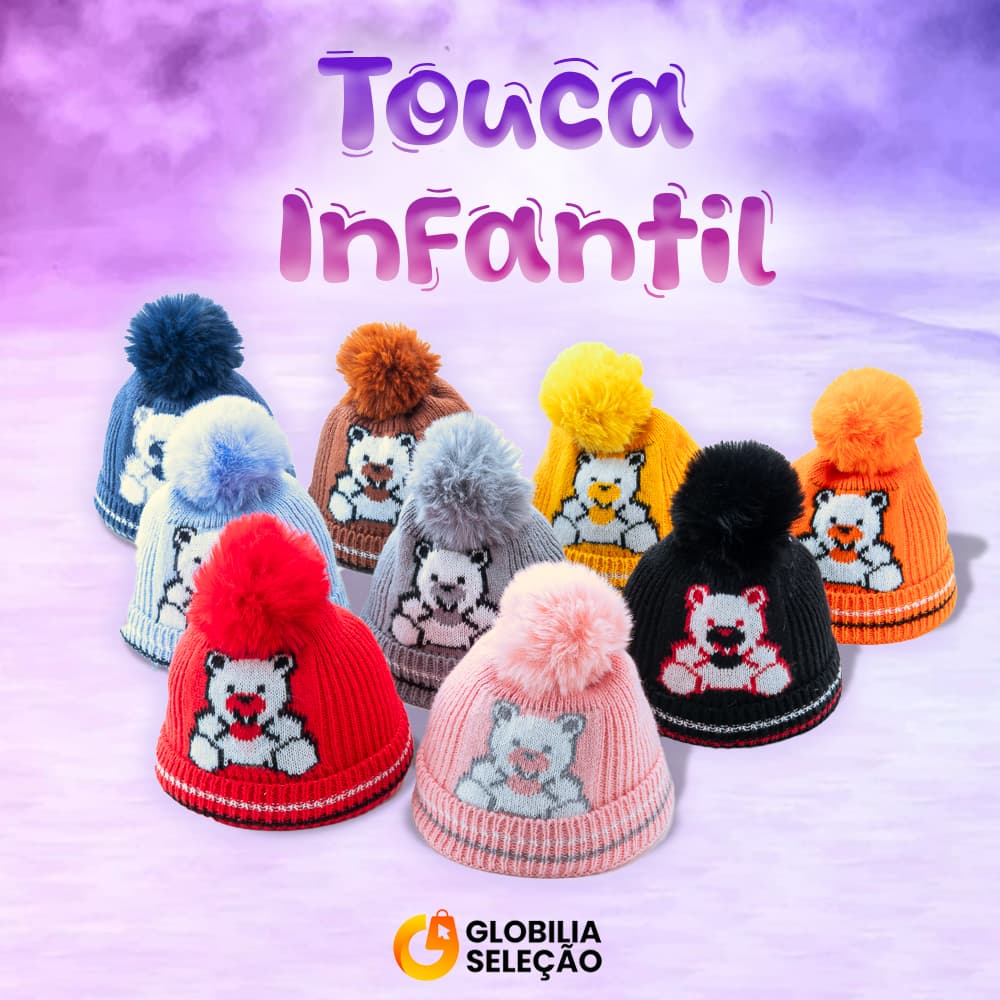 【Desconto 50%⚡】Gorro Touca Infantil Criança Menino Menina Tricotado Quente Fashion Para 1 a 4 anos Touca de Frio