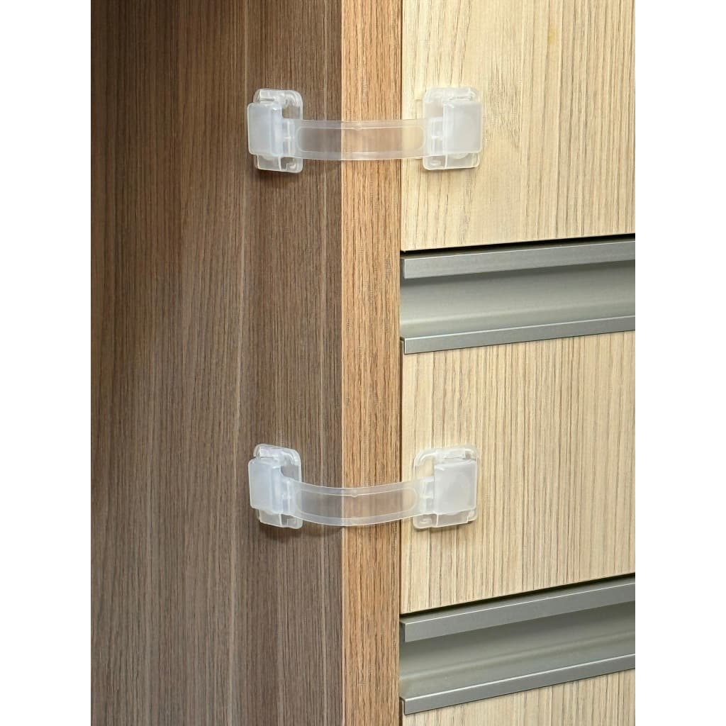 Kit 10 Trava Gaveta Armário Segurança Protetor Proteção Bebe Branco com Transparente