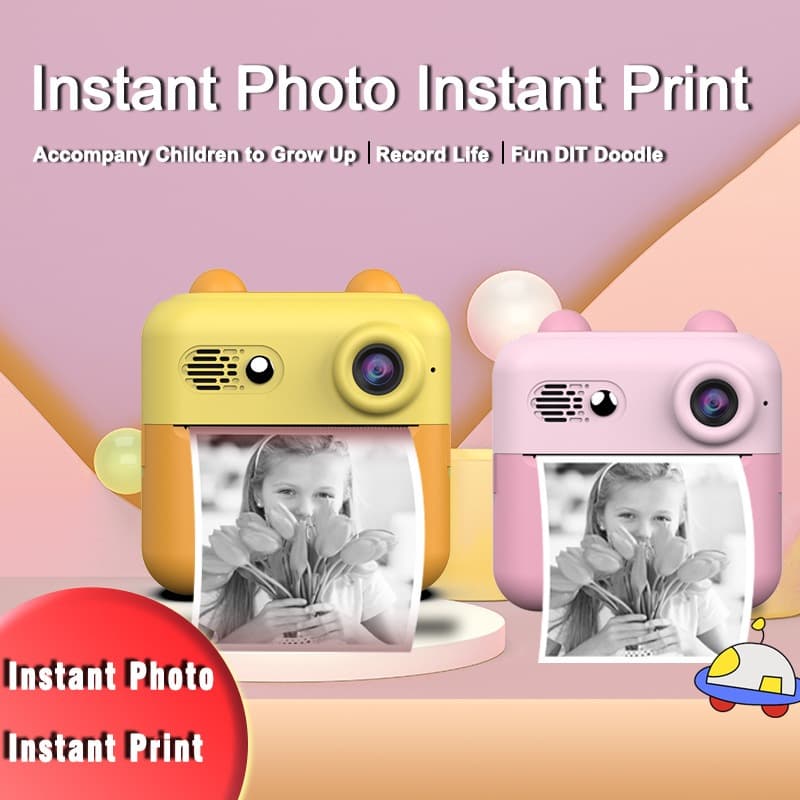 Câmera De Impressão Instantânea Para Crianças Vídeo Fotografia Digital Fotográfica Toy Mini Impressora Térmica Boy Girls