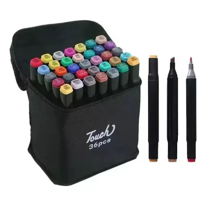 24/36/48/60/80/100 Cores Caneta Marcadora Com Ponta Dupla Preto/Pintura De Arte