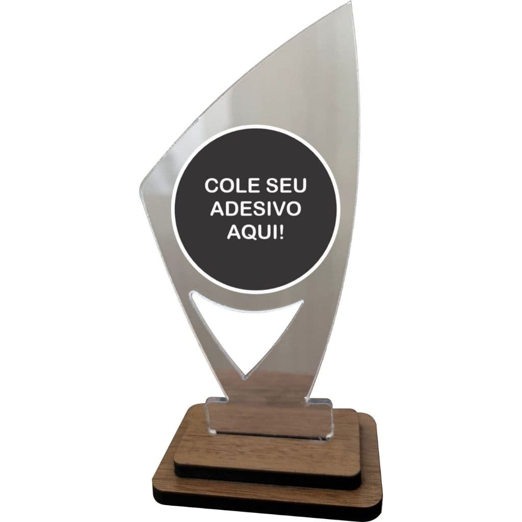 Troféu em PS Cristal com base em MDF