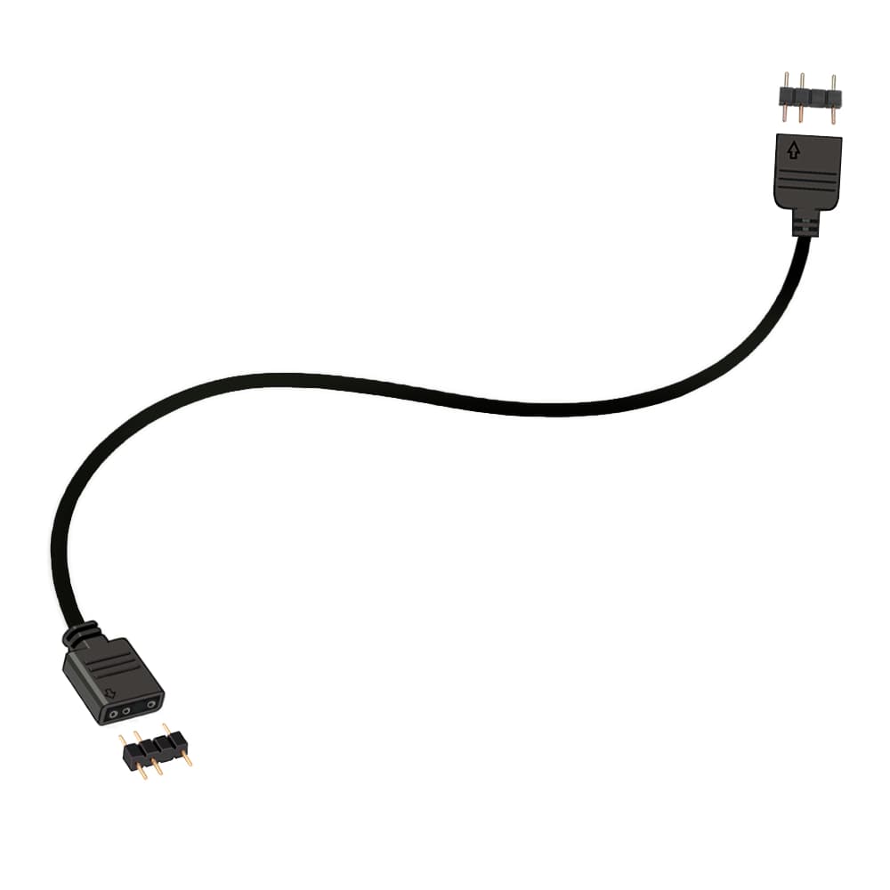 Cabo Extensor ARGB 3 Pinos 5V 30cm Cooler Fan e Fita LED