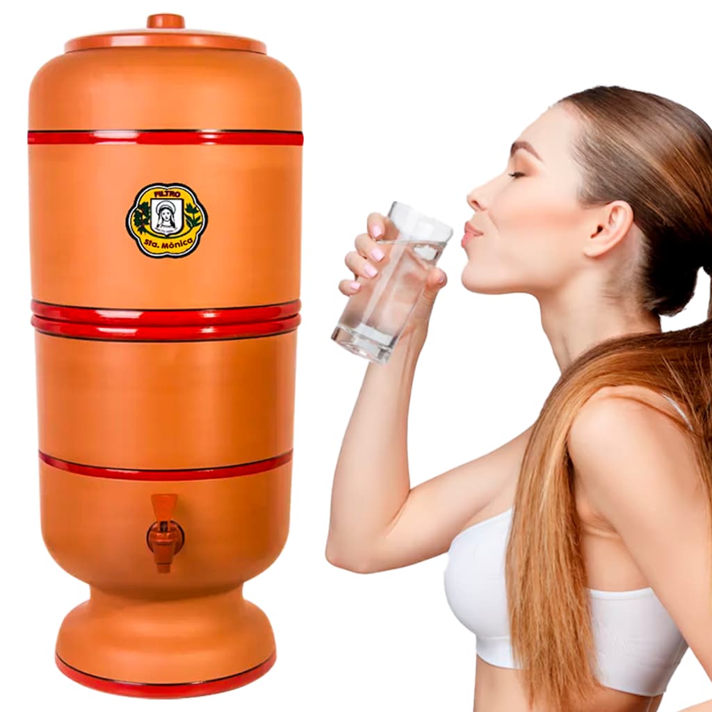 Filtro de Barro 6 Litros Boia Torneira Tampa Completo Vela Tradicional