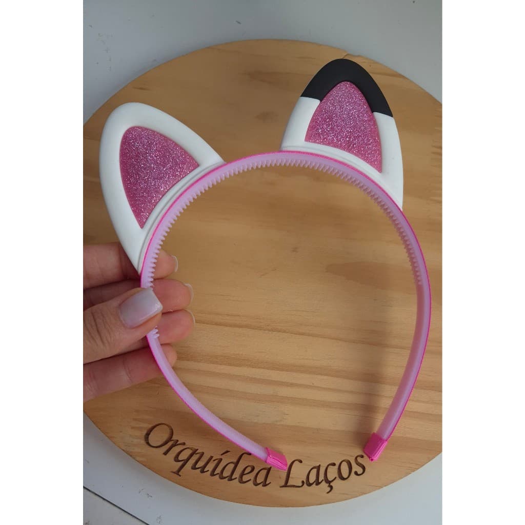 Tiara Gabby Emborrachada Glitter Tiara Orelha da casa magica da Gabby Infantil.