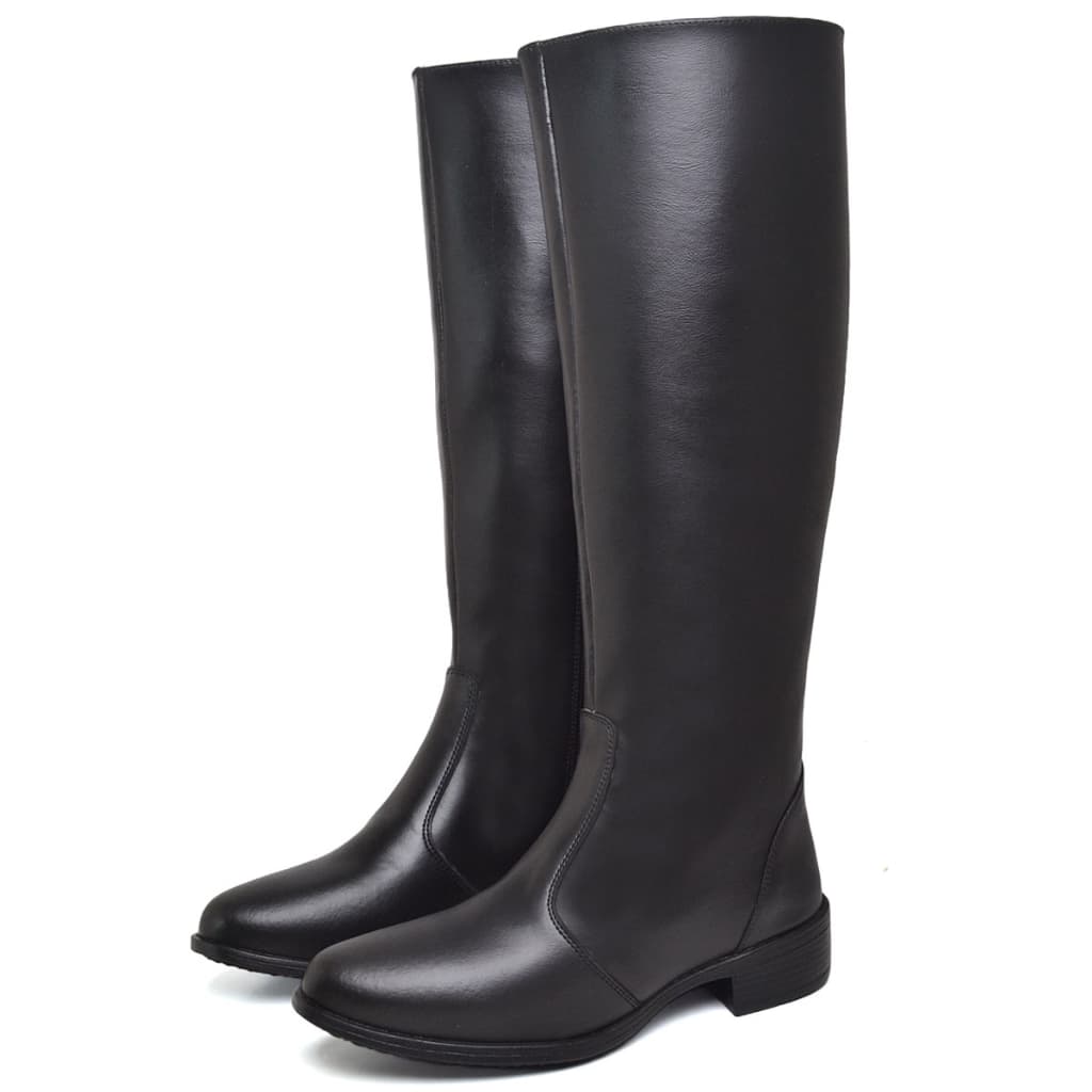 Bota Feminina Cano Longo Bico Arredondado Preto Original Dubuy Kyara 1708DB