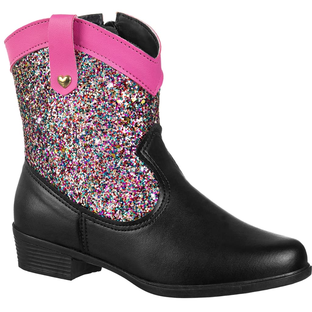 Bota Feminina GiGiL Teen Texana Country Infantil Saltinho Baixo Médio Cano Curto Confortável Moda Glitter Brilhante