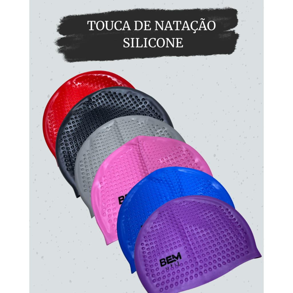 Touca De Natação De Silicone Para Adultos , Com bolinhas , À Prova D'água E Antiderrapante