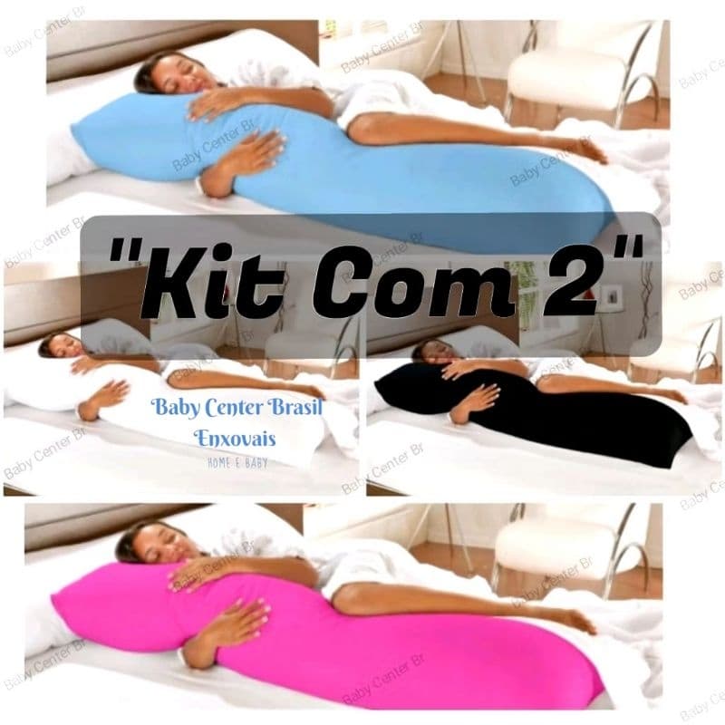 kit 2 Travesseiros de corpo xuxão 1.40x45cm + 2 Fronhas com zíper Oferta