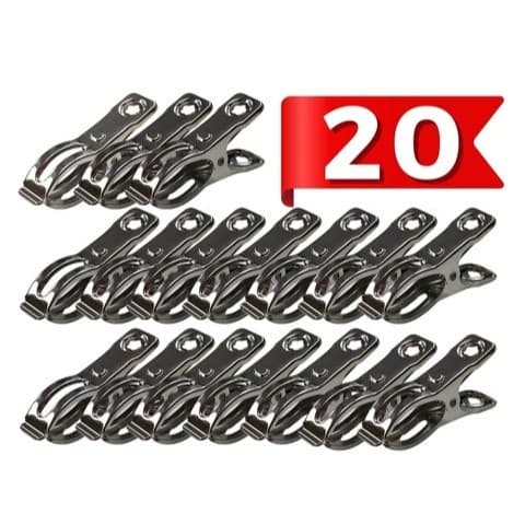 Kit 20 Clips Pregador Inox Varal Lavagem Pinça Para Pendurar Roupa,Prendedor Roupa  Forte Segurar