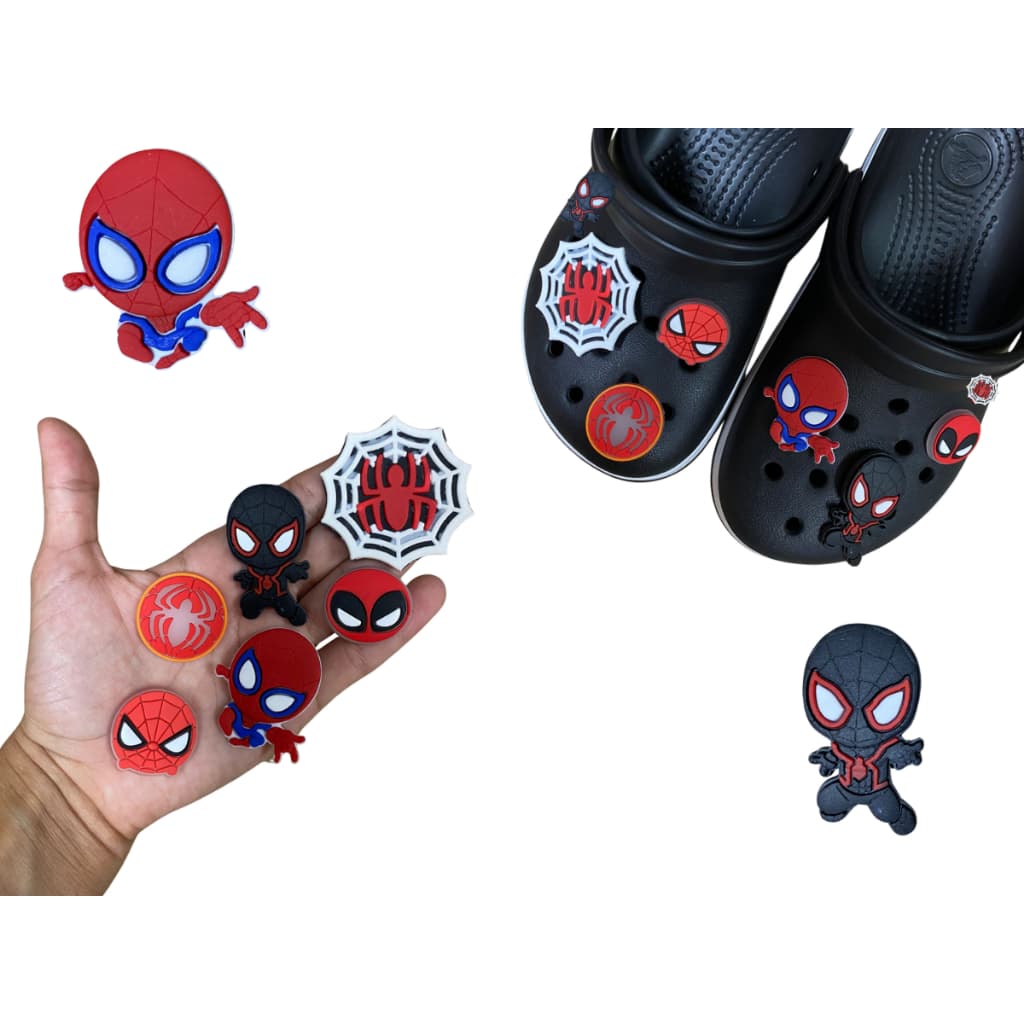 6 Apliques Bottons Enfeites Para Babuche Homem Aranha