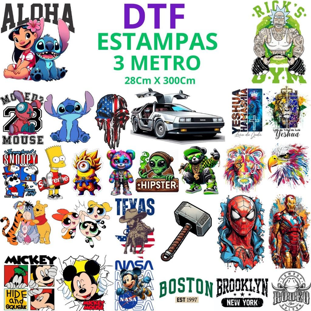 DTF Impressão Textil Personalizadas Premium Para Estamparia Blusas Camisetas Qualquer Tecido 3 4 5 METROS Por 28 CM