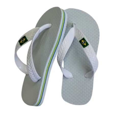 Chinelo Do Brasil 3 filetes Branco Infantil Juvenil Menino Menina De Dedo tradicional