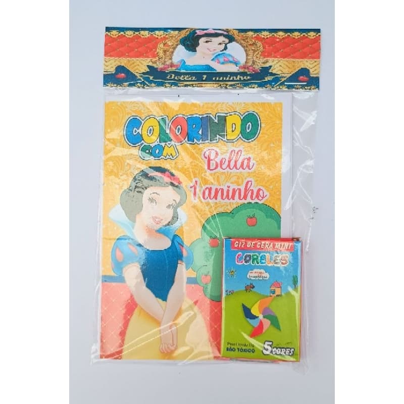 KIT LIVRINHO DE COLORIR + MINI GIZ PERSONALIZADO LEMBRANCINHA