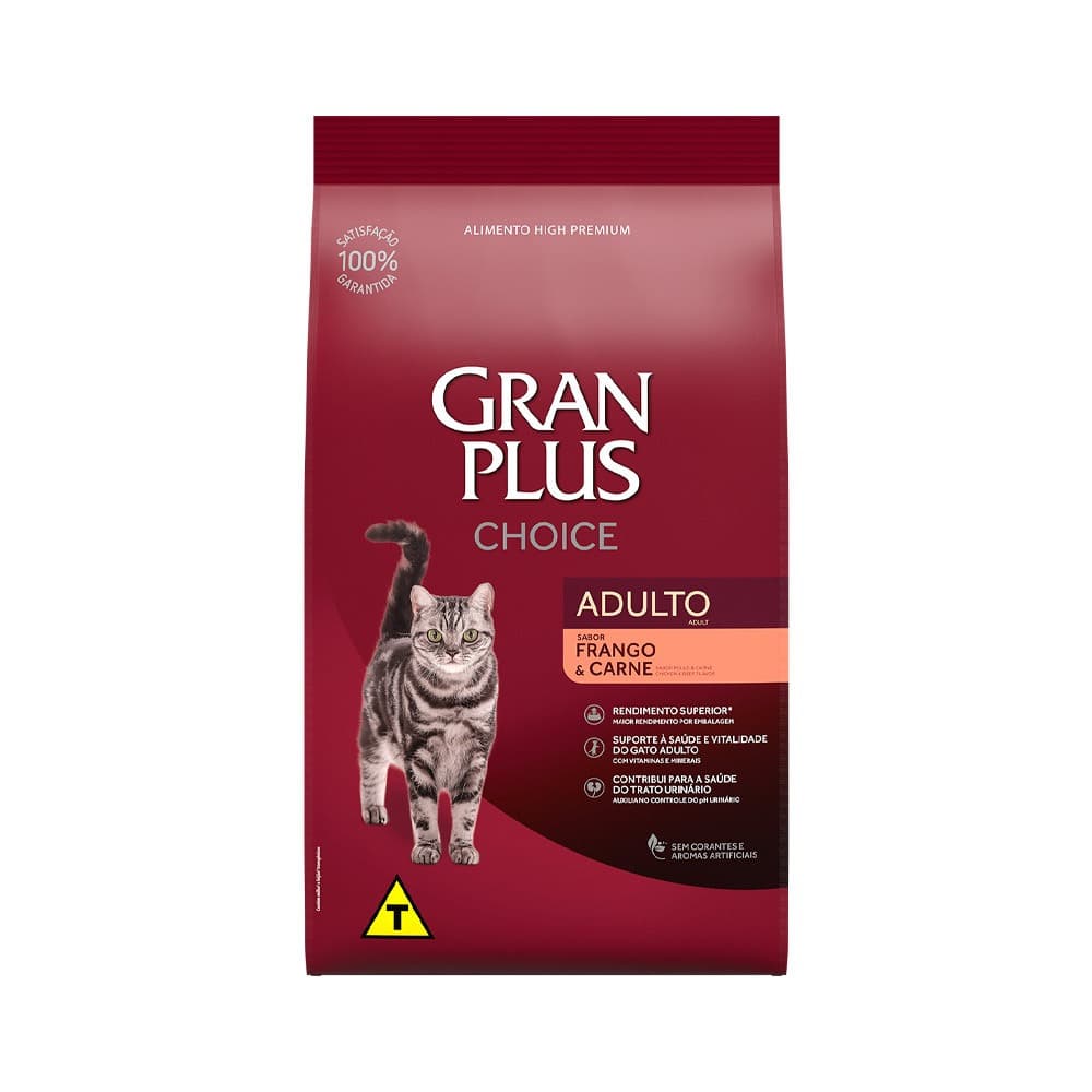 Ração GranPlus Choice Gatos Adultos Frango e Carne 10,1kg