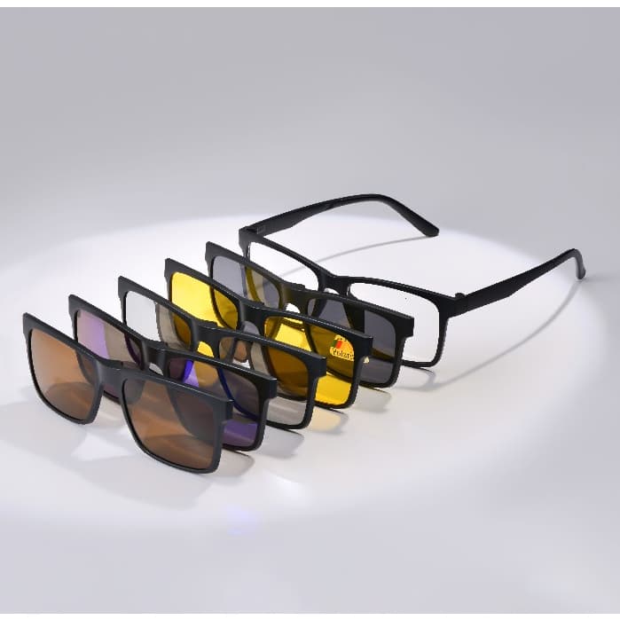 Óculos Armação Clip On Para Grau 5 em 1 Masculino Lentes Polarizadas