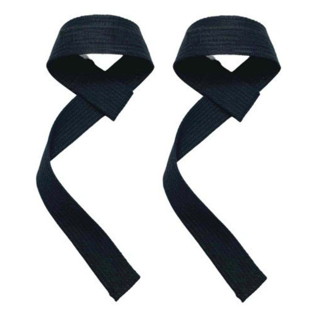 Par de Straps para Musculação Academia 100% Algodão - Preto - MacaBeu
