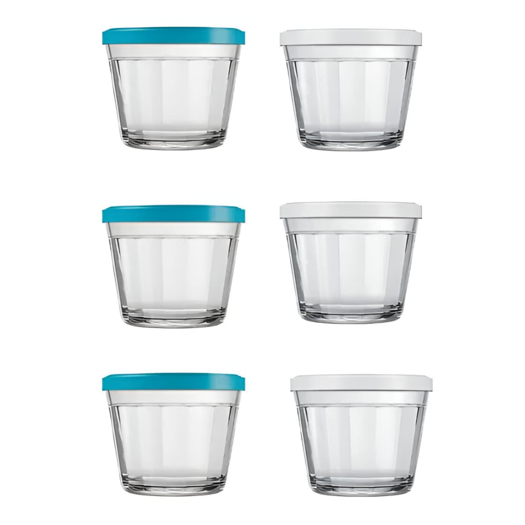 Tigela Americano de Vidro 150ml Nadir Figueiredo com Tampa - Kit Tigela Congelar C/ 03 Unidade