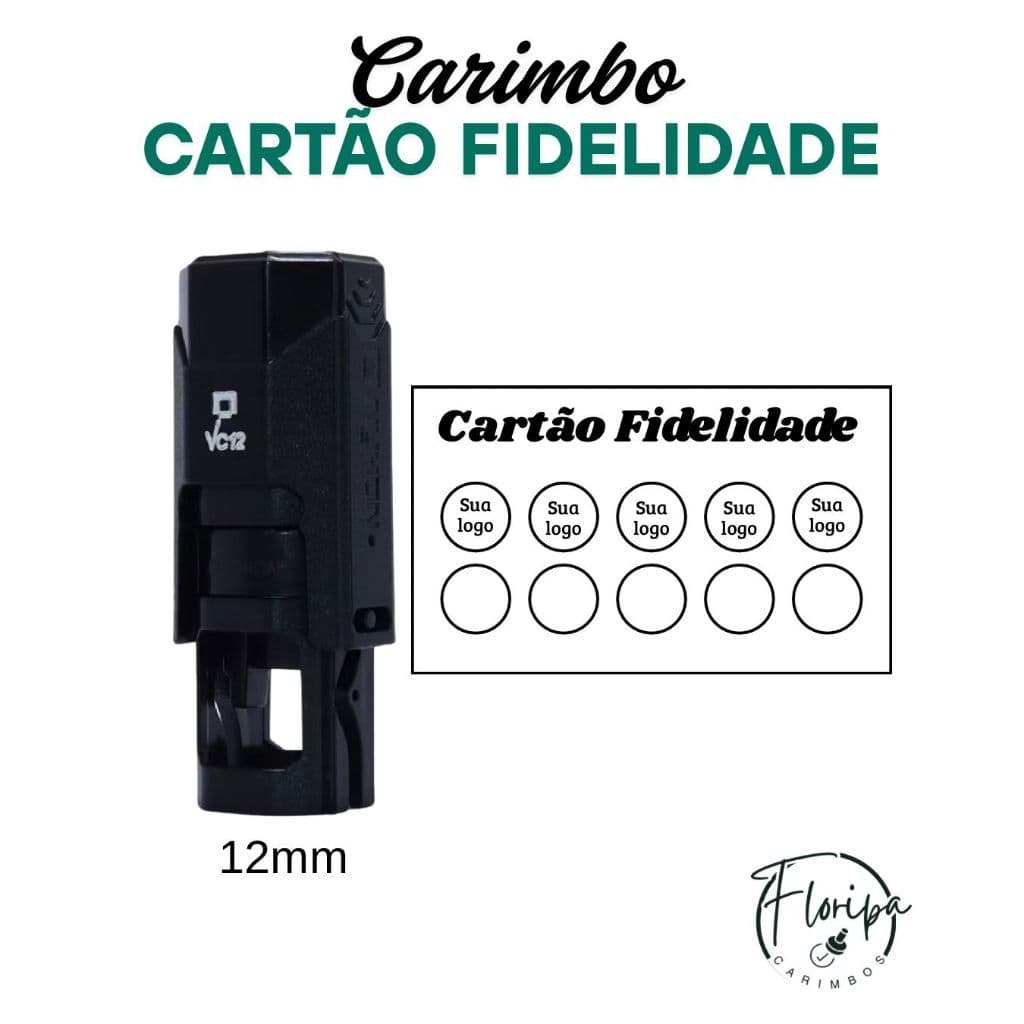 Carimbo para Cartão Fidelidade - 12mm  Nykon VC12