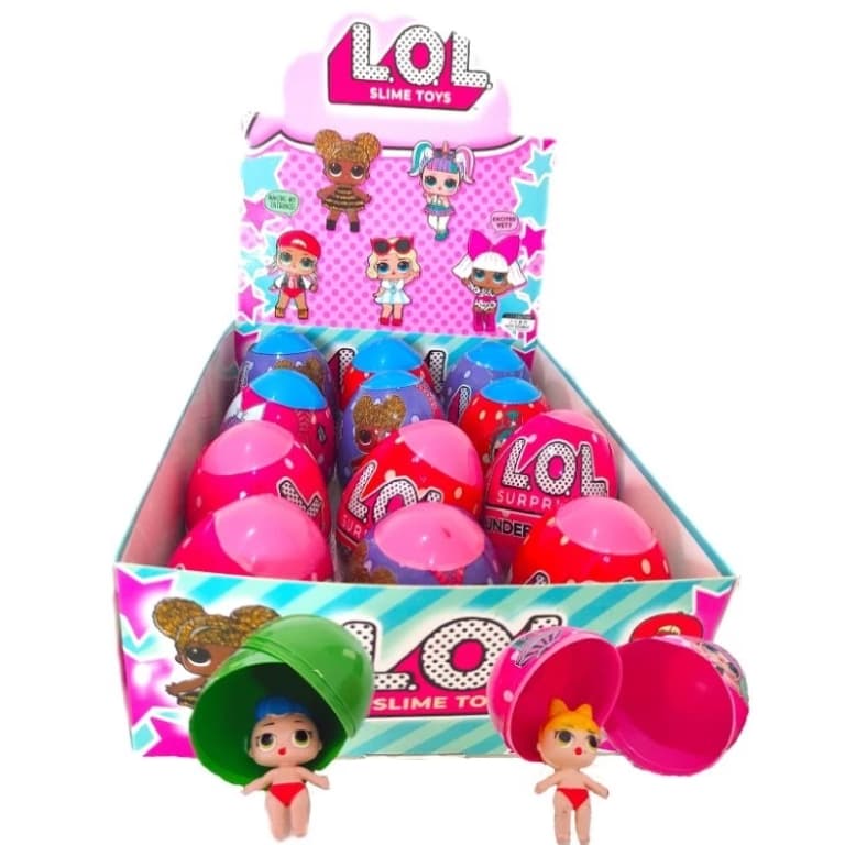 Caixa de Ovo Surpresa LOL com 6 ou 12 und com Dedoche 5cm