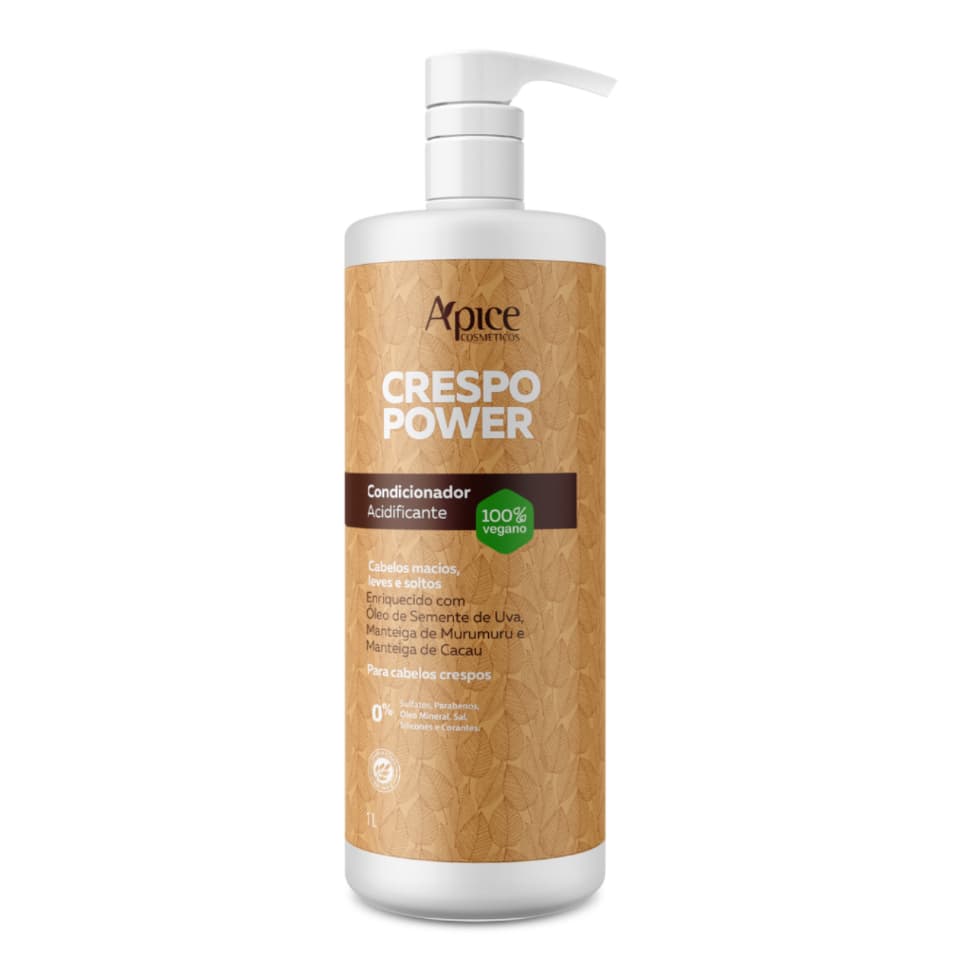Apice Apse Condicionador Leave-in Acidificante Crespo Power Nutrição Capilar 1L