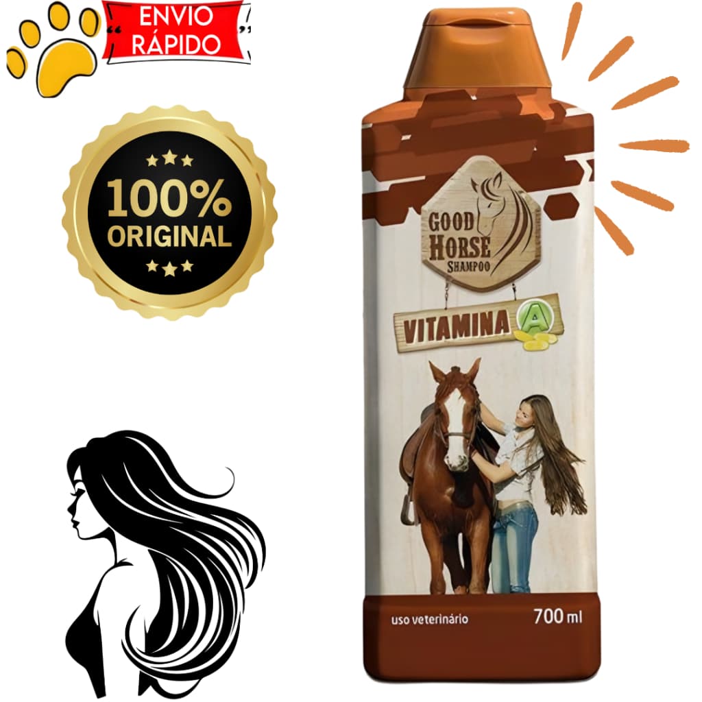 Shampoo Good Horse com Vitamina A para crescer o Cabelo 700ml - Envio Rápido