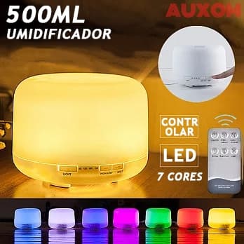 500ML Umidificador Portátil Difusor de Aromatizador Luz LED de 7 Cores Com Controle Remoto Silencioso Purificador de Ar