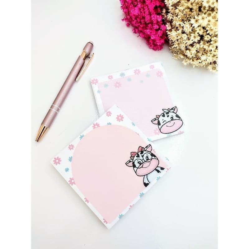 Kit de Bloco de anotações Vaquinha bloquinho fofo de notas bloco destacável lembrancinha bloquinho