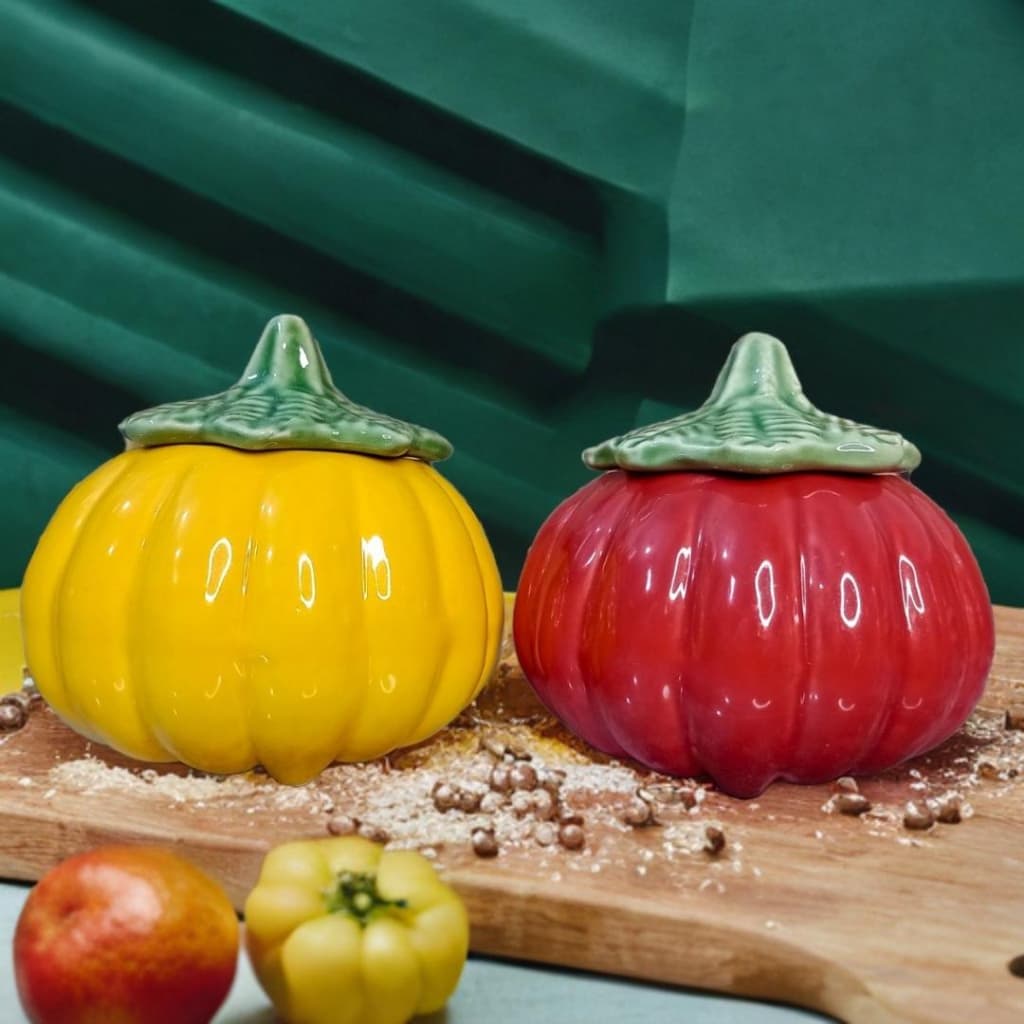 Abóbora Moranga amarela,  vermelha cerâmica Caçarola pequena 250 ml