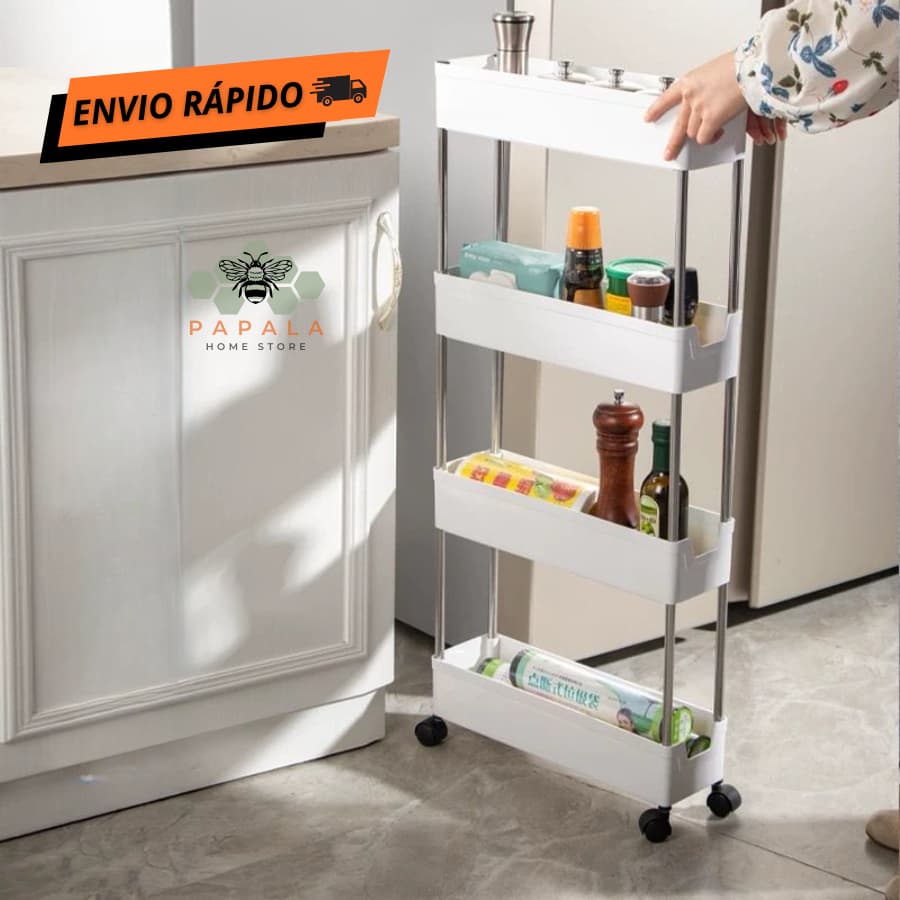 Carrinho Organizador 4 andares Multiuso - Prateleira Carrinho 4 camadas P, M, G