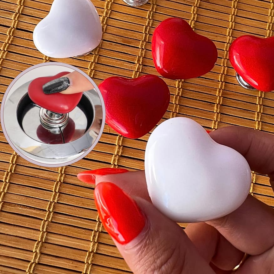 Botão Descarga Vaso Coração Decoração Banheiro Enfeites Caixa Acoplada Sanitário Unha Longa