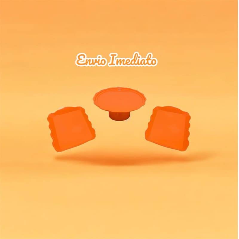 Kit Festa - 1 Boleira Cake 21 cm + 2 Mini Bandeja, 3 peças e diversas cores