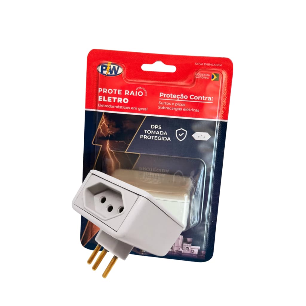 Protetor Contra Raio Surtos Picos Eletro com 2 Tomadas 127v 220v 10A