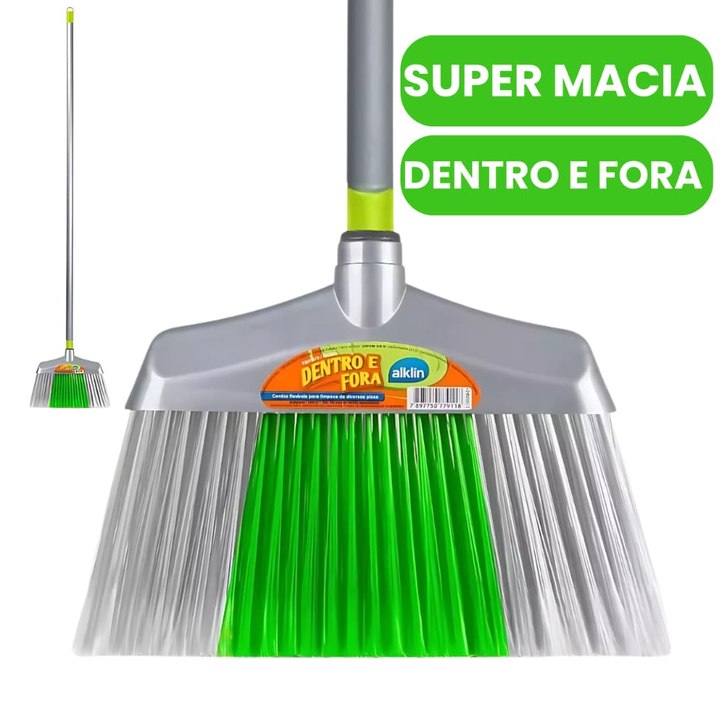 Vassoura Com Cabo Para Todos os Pisos Dentro e Fora Alklin